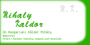 mihaly kaldor business card